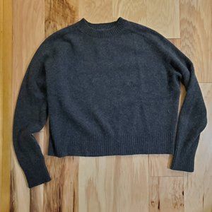 H&M 100% Cashmere Charcoal Gray Boxy Sweater, size XS